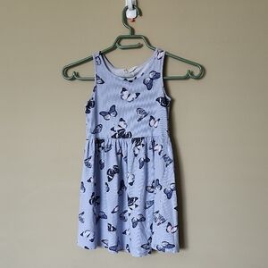 H&M Kids Dress with Butterfly Pattern - Light Blue 6-7years